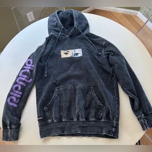 Ripndip Black Hoodie with Purple Sleeve Graphic Women Hoodie